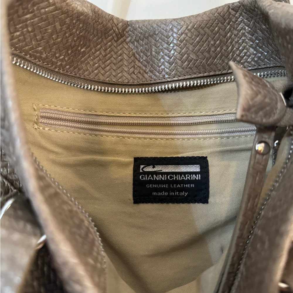 Gianni Chiarini Woven Leather Tote Bag with Zipper - Made in Italy - Picture 6 of 11